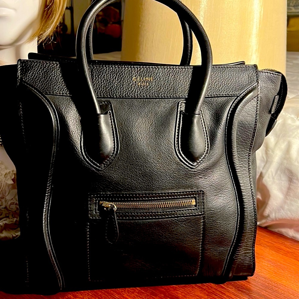 Celine mini luggage tote bag